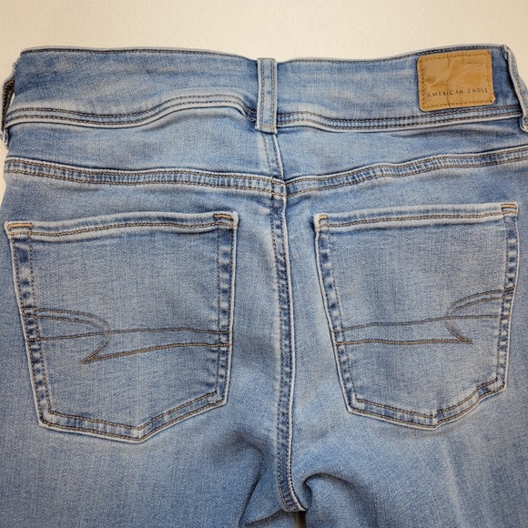 American Eagle Jeans Womens 2 Short Blue Kick Boot Mid Rise Stretch Denim - Picture 4 of 11
